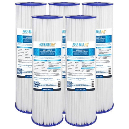 Aqua Blue H20 Washable Pleated Sediment Filter 10 x 2.5 5MIC - WATER FILTER DISTRIBUTORS