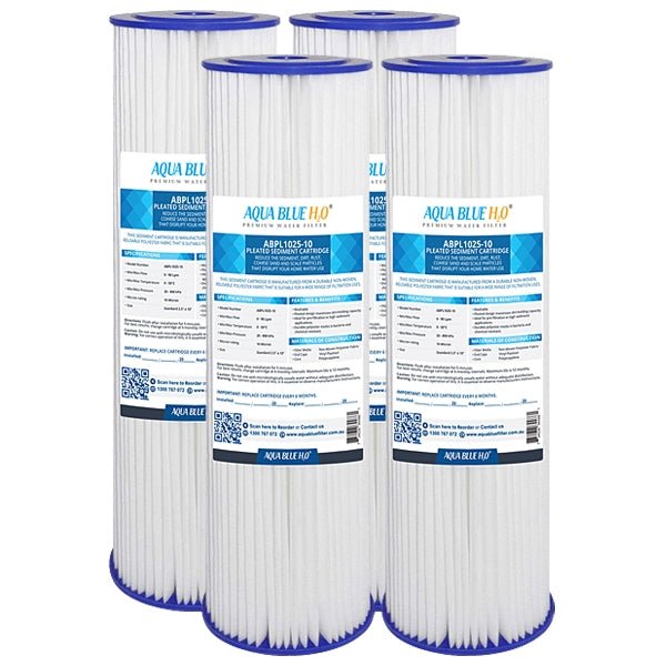 Aqua Blue H20 Washable Pleated Sediment Filter 10 x 2.5 5MIC - WATER FILTER DISTRIBUTORS