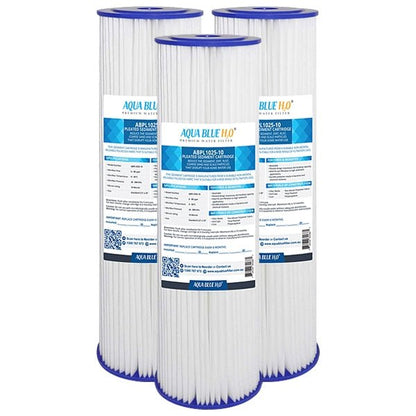 Aqua Blue H20 Washable Pleated Sediment Filter 10 x 2.5 5MIC - WATER FILTER DISTRIBUTORS