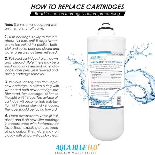 Aqua Blue H20 ZIP replacement filter AB712 - WF - WATER FILTER DISTRIBUTORS