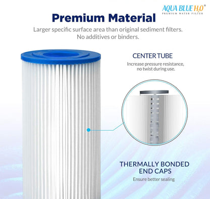 Aqua Blue H2O 20" x 4.5" Whole House Pleated Sediment Cartridge 5 Micron ABPL2045 - 5M - WATER FILTER DISTRIBUTORS