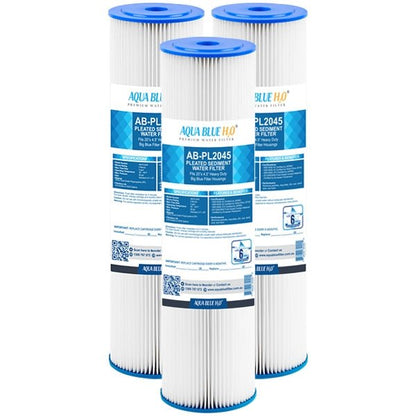 Aqua Blue H2O 20" x 4.5" Whole House Pleated Sediment Cartridge 5 Micron ABPL2045 - 5M - WATER FILTER DISTRIBUTORS