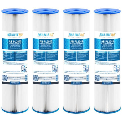 Aqua Blue H2O 20" x 4.5" Whole House Pleated Sediment Cartridge 5 Micron ABPL2045 - 5M - WATER FILTER DISTRIBUTORS