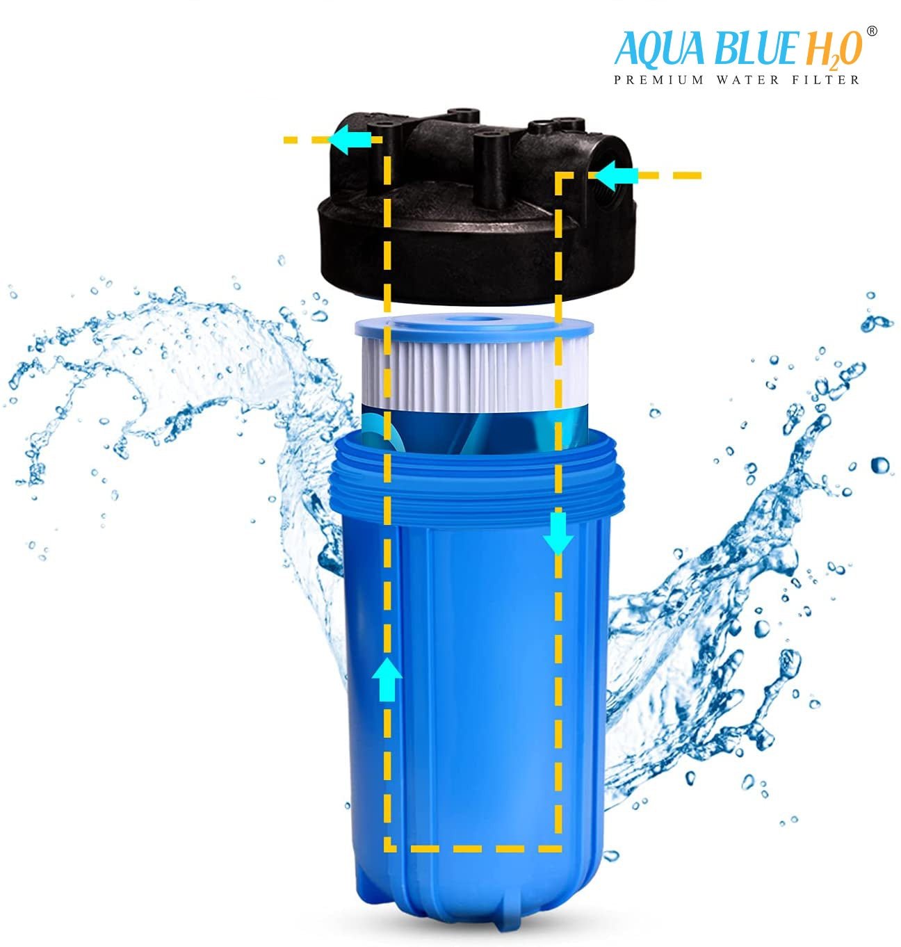 Aqua Blue H2O 20" x 4.5" Whole House Pleated Sediment Cartridge 5 Micron ABPL2045 - 5M - WATER FILTER DISTRIBUTORS