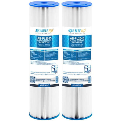 Aqua Blue H2O 20" x 4.5" Whole House Pleated Sediment Cartridge 5 Micron ABPL2045 - 5M - WATER FILTER DISTRIBUTORS