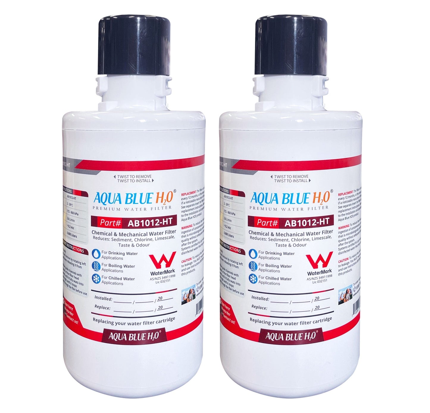 Aqua Blue H2O AB1012-HT for ZIP 93702 Replacement Water Filter Cartridge - WATER FILTER DISTRIBUTORS