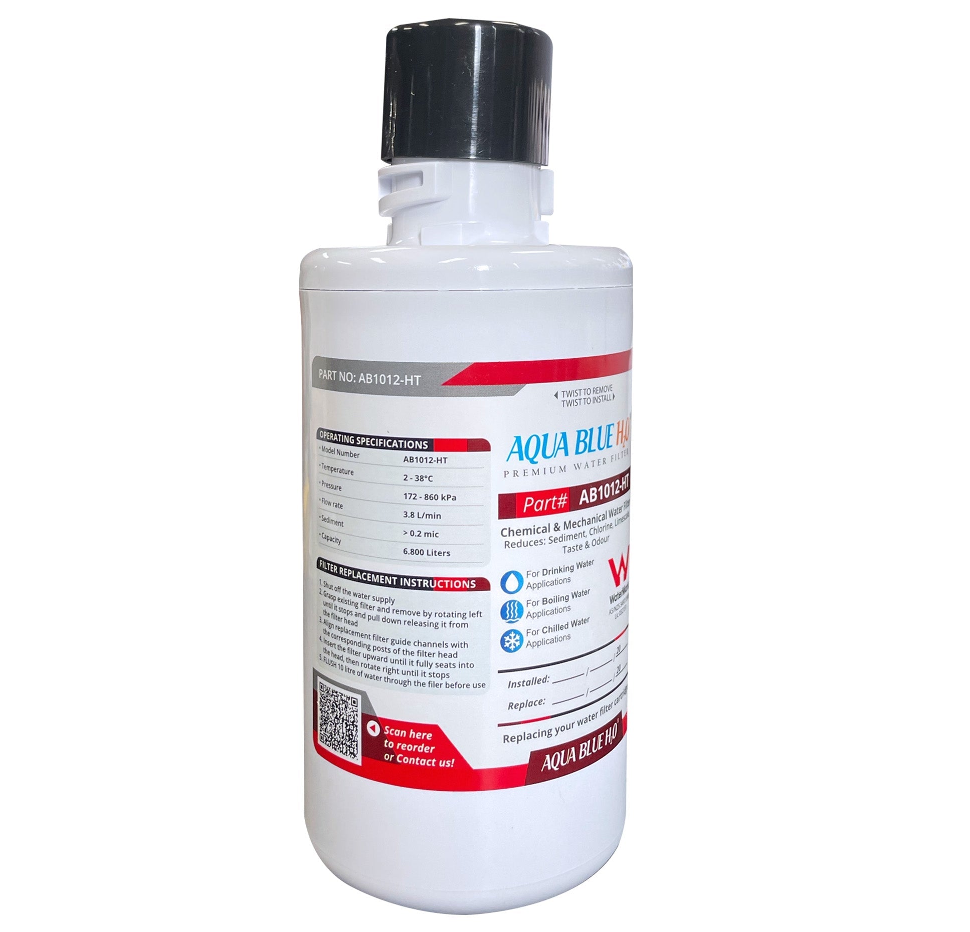 Aqua Blue H2O AB1012-HT for ZIP 93702 Replacement Water Filter Cartridge - WATER FILTER DISTRIBUTORS