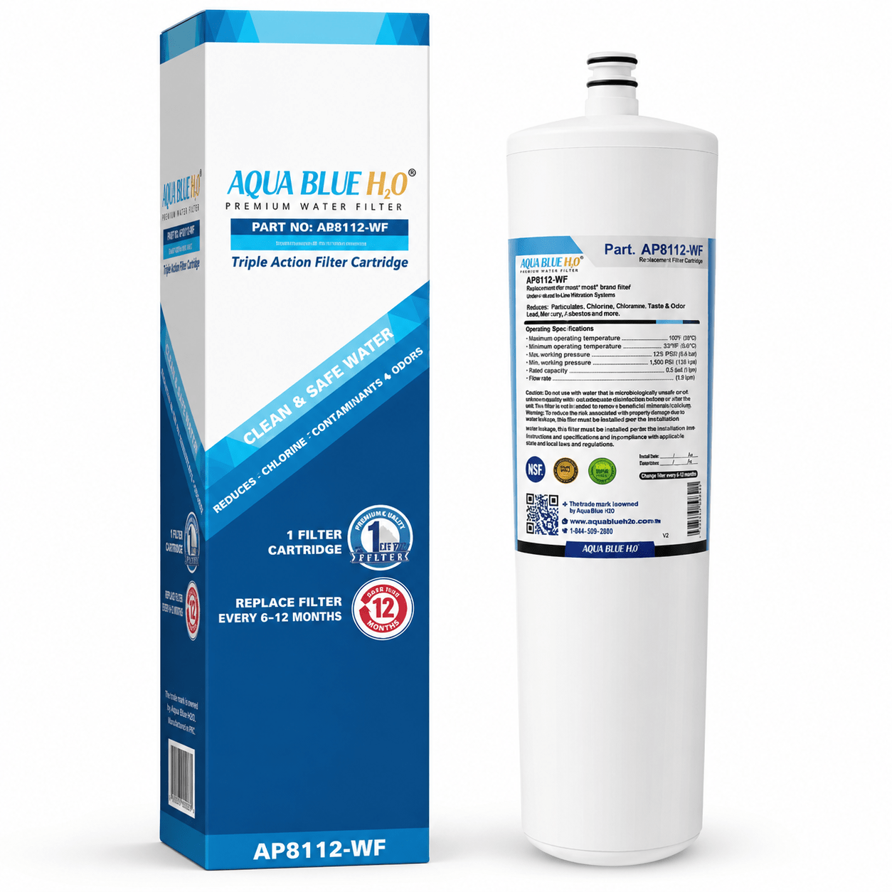 Aqua Blue H2O AP8112WF Compatible Filter for 3M Aqua - Pure AP8112 AP8000 – WaterMark - WATER FILTER DISTRIBUTORS