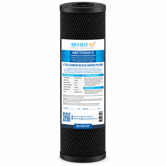 Aqua Blue H2O Big Blue 20"x4.5" Whole House CTO Carbon Block ABCTO2045 - WATER FILTER DISTRIBUTORS