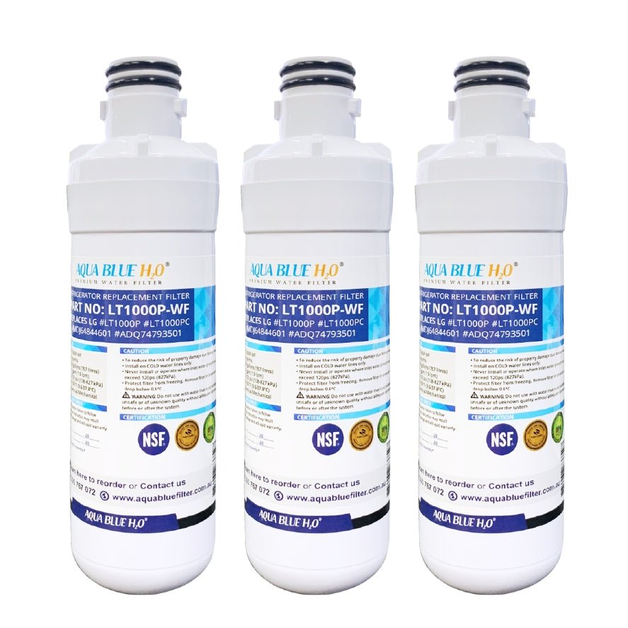 Aqua Blue LT1000P Fridge Water Filter, Compatible with LG LT1000, LT1000PC, MDJ64844601, ADQ74793501 - WATER FILTER DISTRIBUTORS