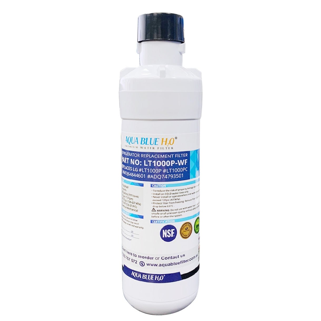 Aqua Blue LT1000P Fridge Water Filter, Compatible with LG LT1000, LT1000PC, MDJ64844601, ADQ74793501 - WATER FILTER DISTRIBUTORS