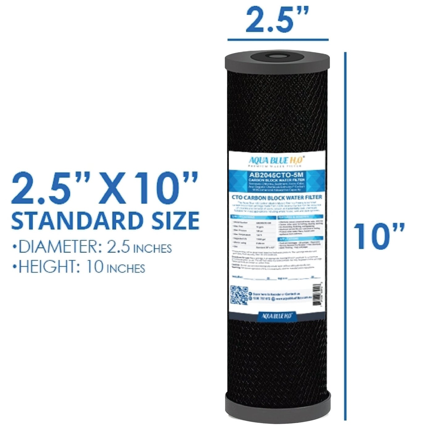 Aqua Blue Water Filter Cartridge 2.5 x 10 inch 5 Micron replacement - WATER FILTER DISTRIBUTORS