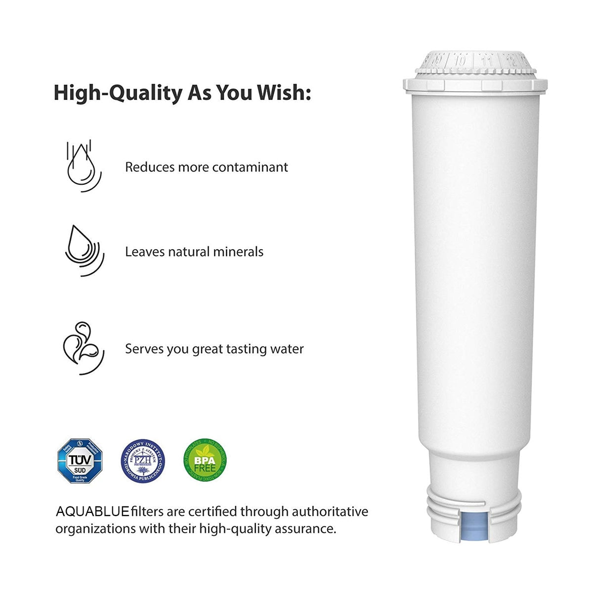 AquaCrest AQK - 04 Compatible Jura Claris White Filter AB - C05 - WATER FILTER DISTRIBUTORS