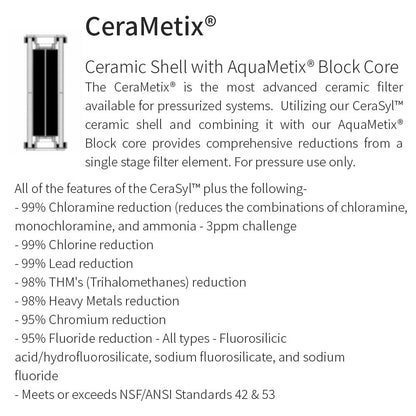 Aquametix Cerametix Fluoride Ceramic OBE Cartridge 10" x 2.5" CB - CeraM - 10 - WATER FILTER DISTRIBUTORS