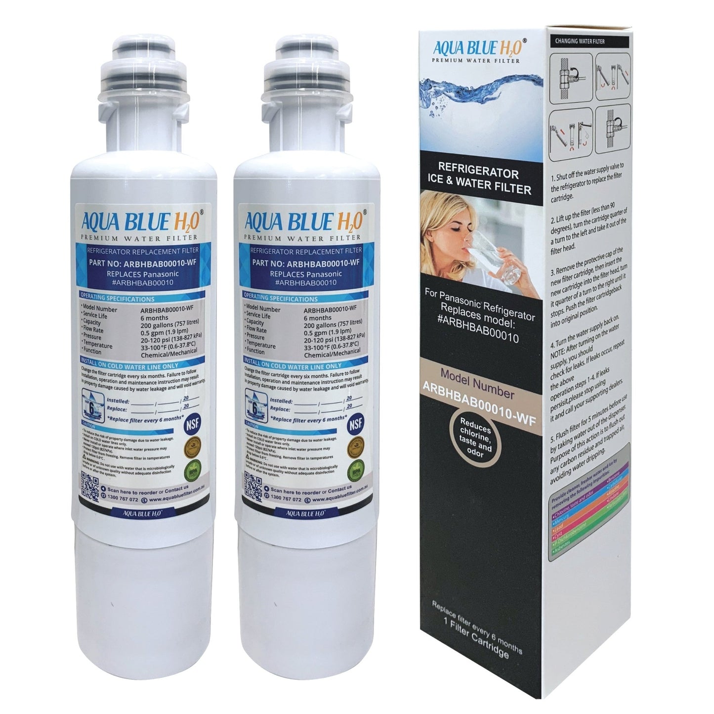 ARBHBAB00010 Replacement Water Filter for Panasonic Fridge NR - XY680L NR - CW530JVSA CW530JVAU - WATER FILTER DISTRIBUTORS
