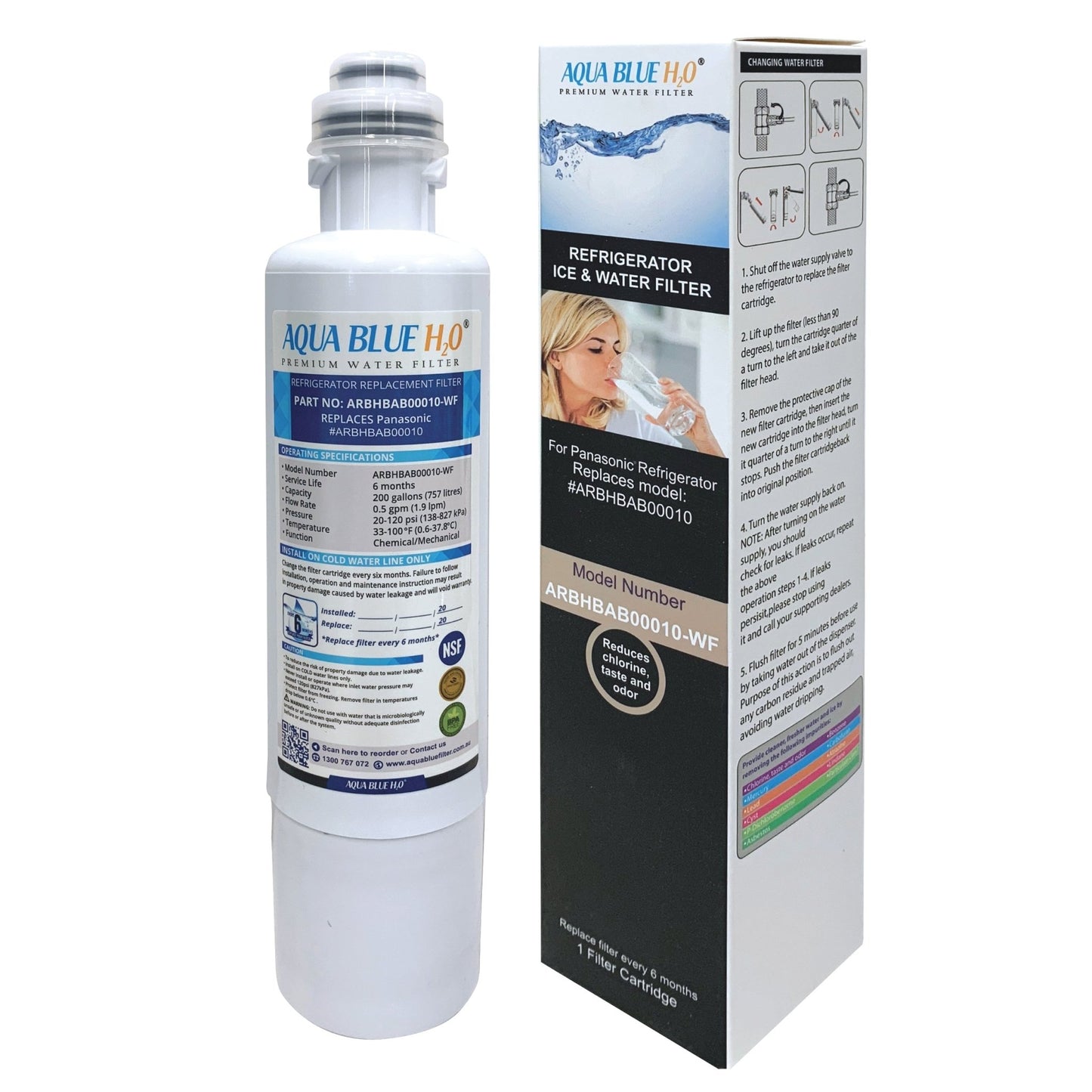 ARBHBAB00010 Replacement Water Filter for Panasonic Fridge NR - XY680L NR - CW530JVSA CW530JVAU - WATER FILTER DISTRIBUTORS