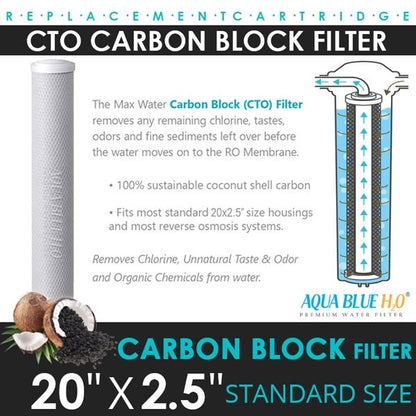 Big Blue 20"x2.5" Whole House CTO Carbon Block 5M - WATER FILTER DISTRIBUTORS