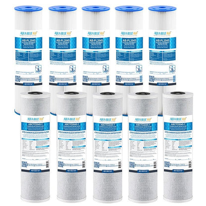 Big Blue 20"x4.5" replacement Cartridge Carbon and Sediment Kit - WATER FILTER DISTRIBUTORS