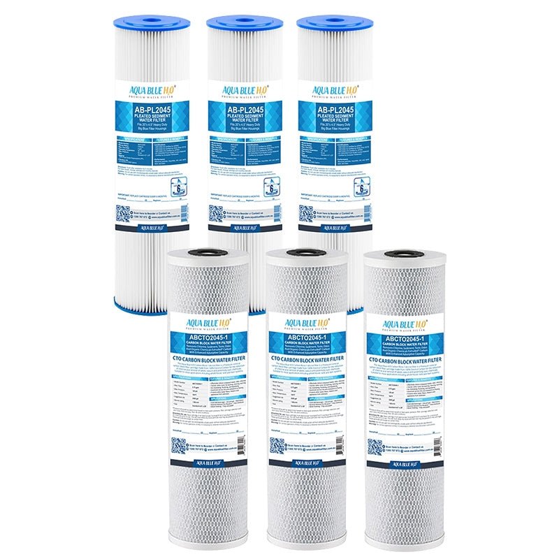 Big Blue 20"x4.5" replacement Cartridge Carbon and Sediment Kit - WATER FILTER DISTRIBUTORS