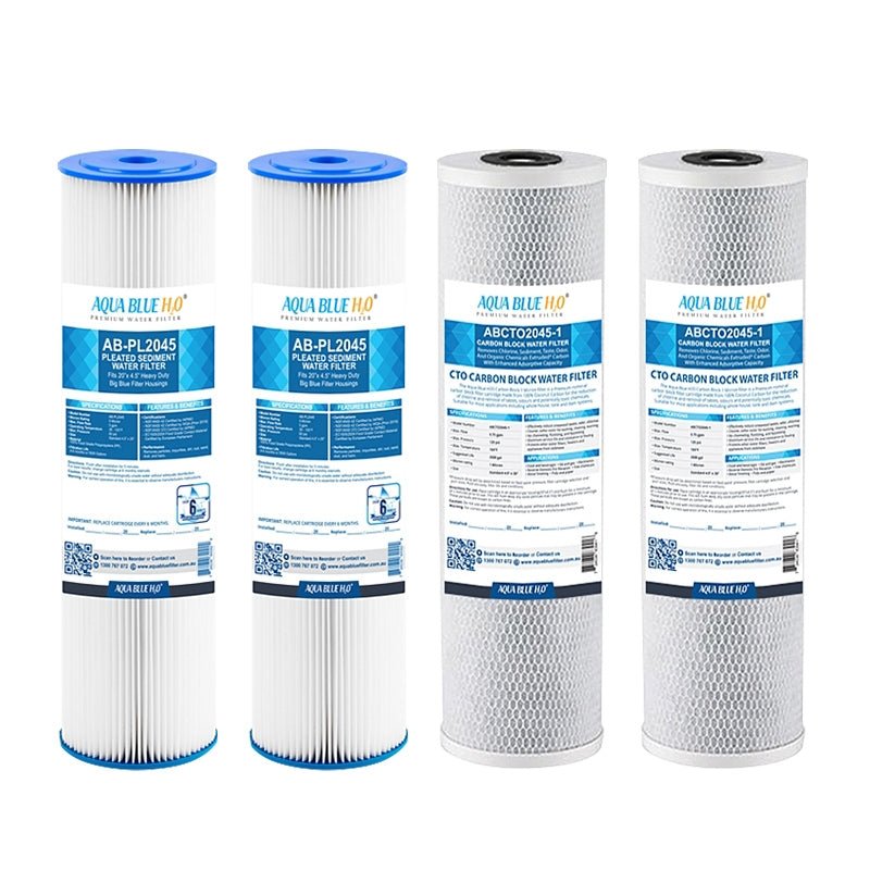 Big Blue 20"x4.5" replacement Cartridge Carbon and Sediment Kit - WATER FILTER DISTRIBUTORS