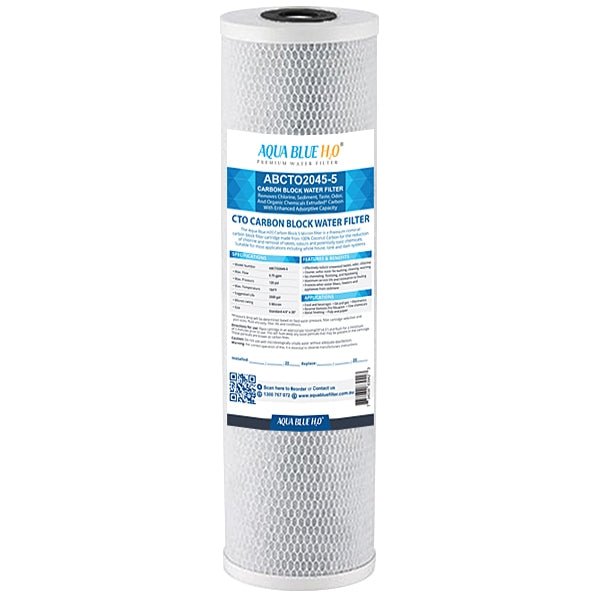 Big Blue 20"x4.5" Whole House CTO Carbon Block 5M, Sediment Polyspun Water Filter 2 Pcs Set - WATER FILTER DISTRIBUTORS