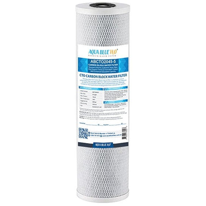 Big Blue 20"x4.5" Whole House CTO Carbon Block 5M, Sediment Polyspun Water Filter 2 Pcs Set - WATER FILTER DISTRIBUTORS