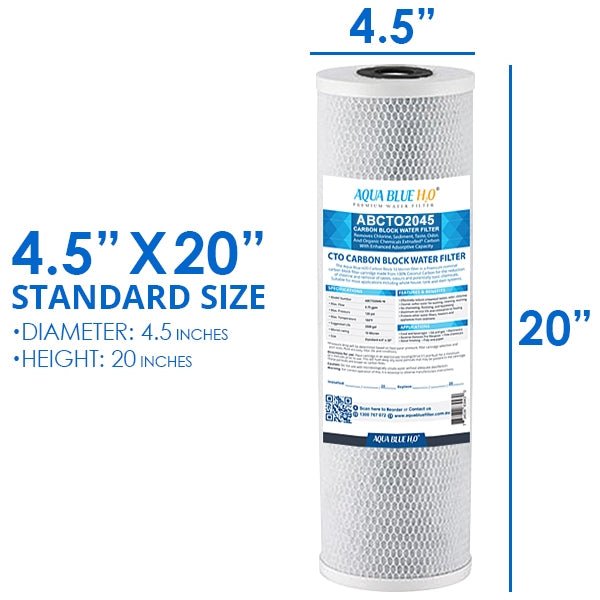 Big Blue 20"x4.5" Whole House Pleated Sediment Polyspun 10M CTO Carbon Block Water Filter 3 Pcs Set - WATER FILTER DISTRIBUTORS