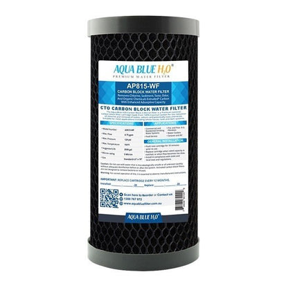 Big Blue Whole House Single System 10"x4.5" Large Diameter Aqua Blue H20 - WATER FILTER DISTRIBUTORS