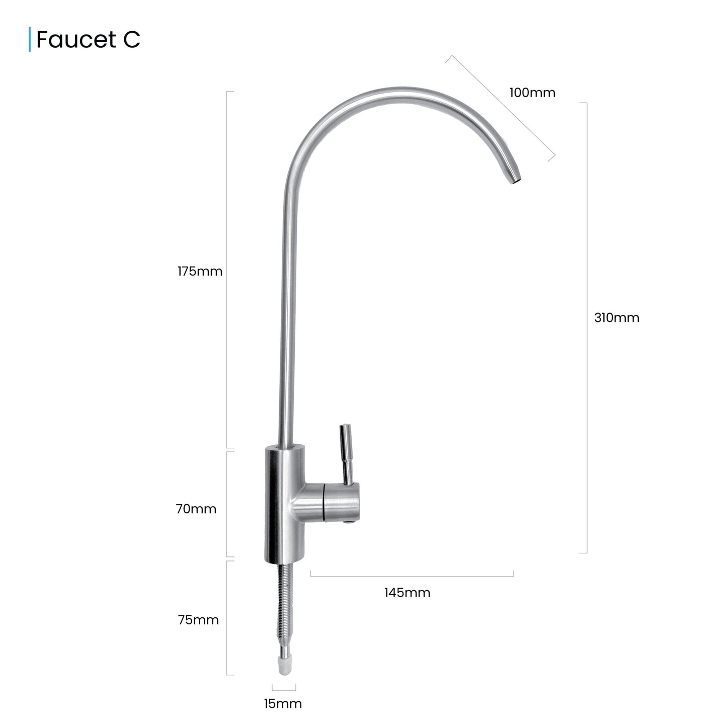 Boston Water Filter Faucet Full Stainless Steel 304 - WATER FILTER DISTRIBUTORS