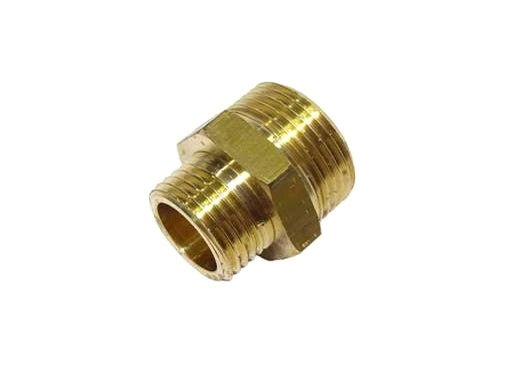 BRASS Hex Reducing Nipple (3/8 x 1/2 Inch) BSP - WATER FILTER DISTRIBUTORS