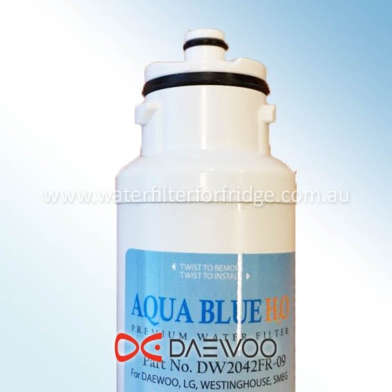 Daewoo Fridge Model FRN_Y22F2VI﻿ Aqua Blue H2O DW2042FR - 09﻿ - WF Daewoo Smeg Westinghouse Replacement Cartridge - WATER FILTER DISTRIBUTORS