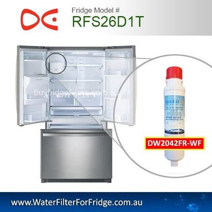Daewoo Fridge Model RFS26D1T﻿ Aqua Blue H2O DW2042FR - 09﻿ - WF Daewoo Smeg Westinghouse Replacement Cartridge - WATER FILTER DISTRIBUTORS