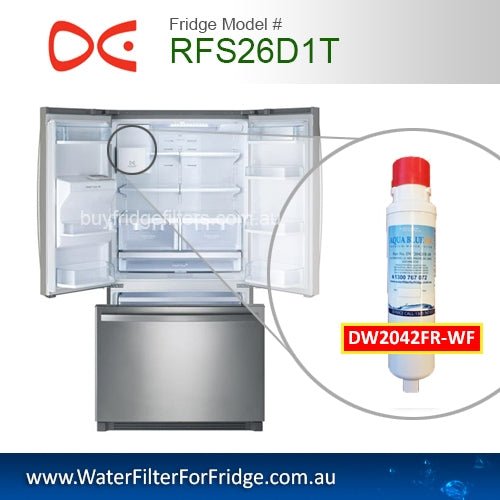 Daewoo Fridge Model RFS26D1T﻿ Aqua Blue H2O DW2042FR - 09﻿ - WF Daewoo Smeg Westinghouse Replacement Cartridge - WATER FILTER DISTRIBUTORS