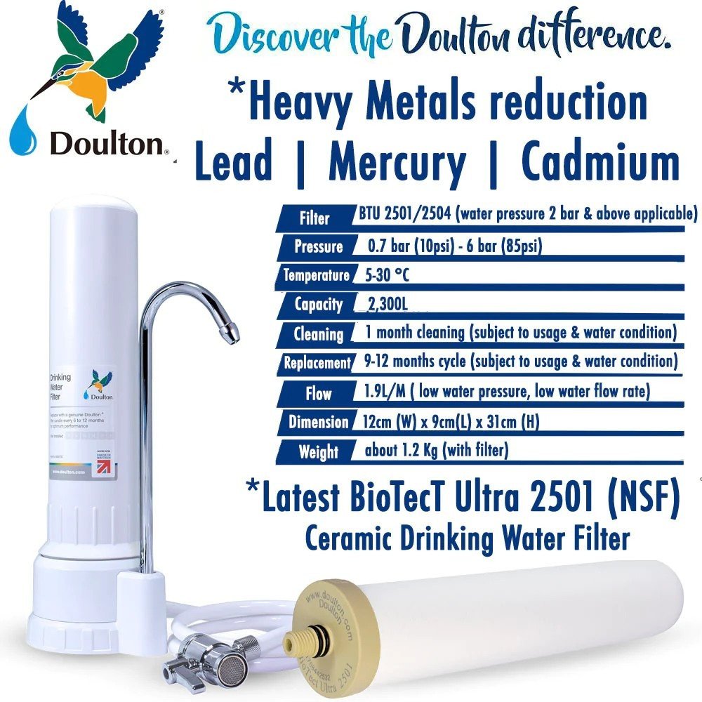 Doulton Countertop Water Purifier Systems W9331038 made in UK - WATER FILTER DISTRIBUTORS