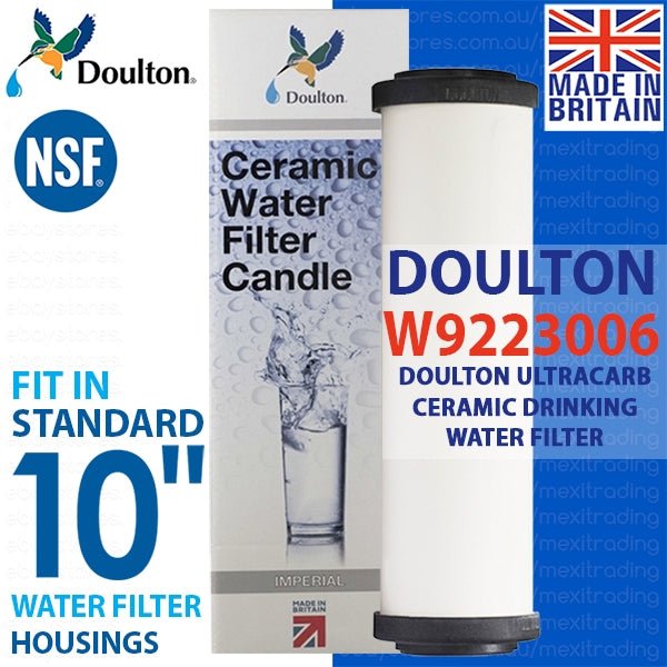 Doulton W9223006 Ultracarb Ceramic Drinking Water Filter 0.2um Imperial 10" - WATER FILTER DISTRIBUTORS