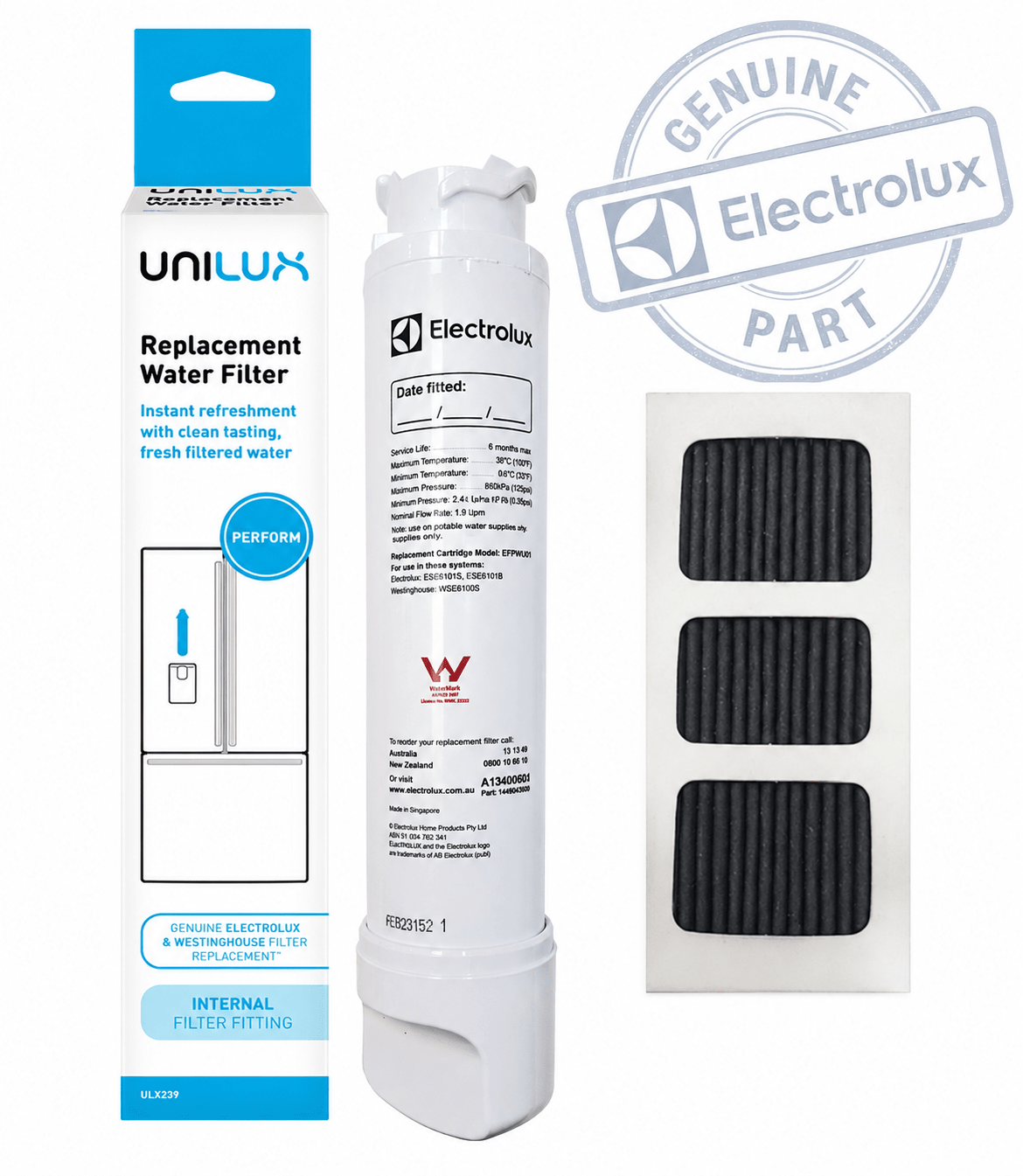 Electrolux Westinghouse Fridge Water Filter and Air Filter set EPTWFU01 PureAir Ultra 242047806 - WATER FILTER DISTRIBUTORS