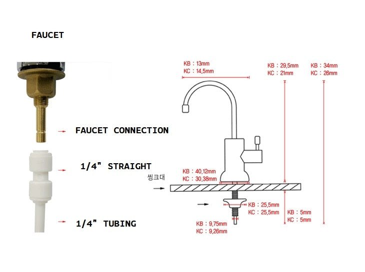 Faucet K Drinking Water Filter Tap Chrome Plated faucets round handle - WATER FILTER DISTRIBUTORS