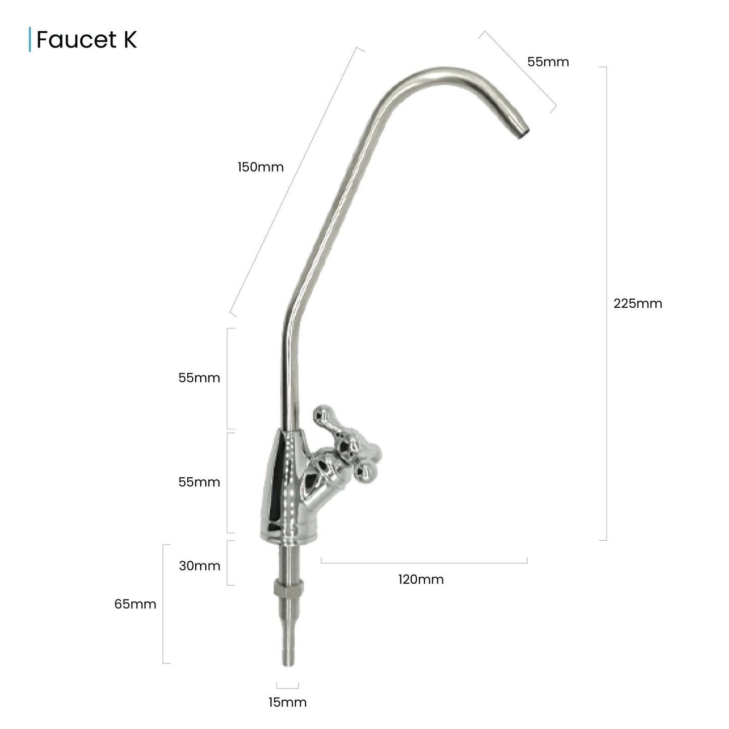 Faucet K Drinking Water Filter Tap Chrome Plated faucets round handle - WATER FILTER DISTRIBUTORS