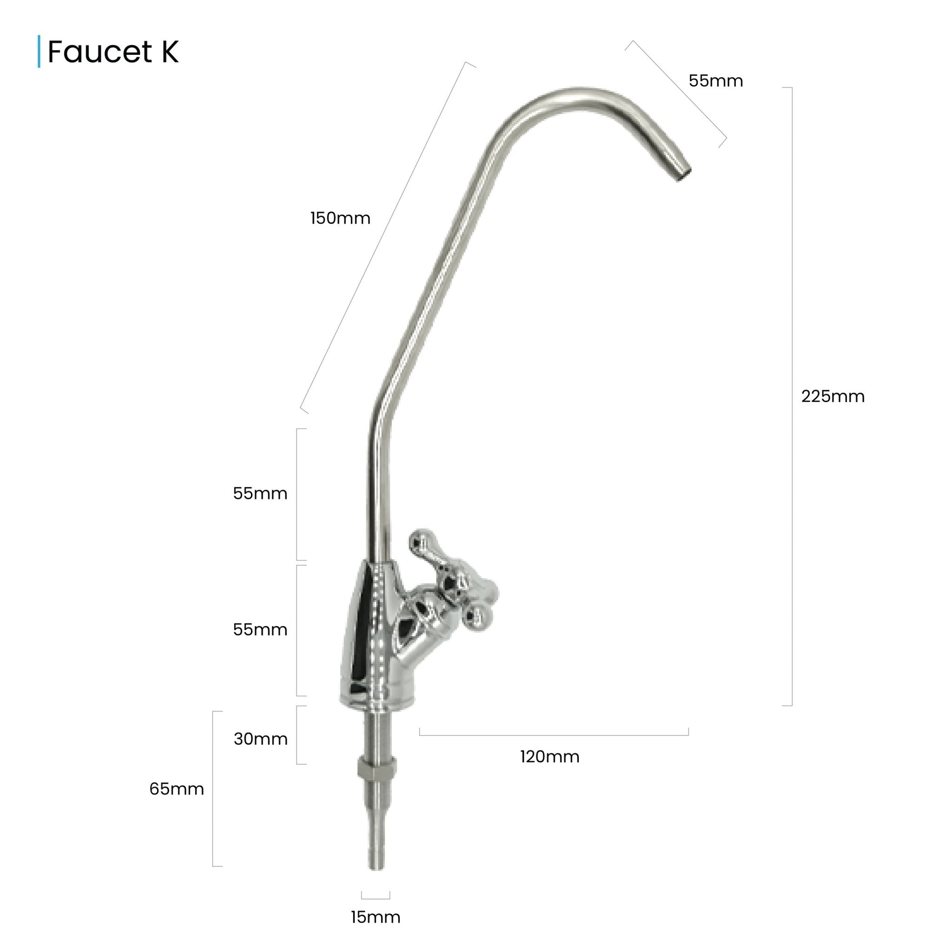 Faucet K Drinking Water Filter Tap Chrome Plated faucets round handle - WATER FILTER DISTRIBUTORS