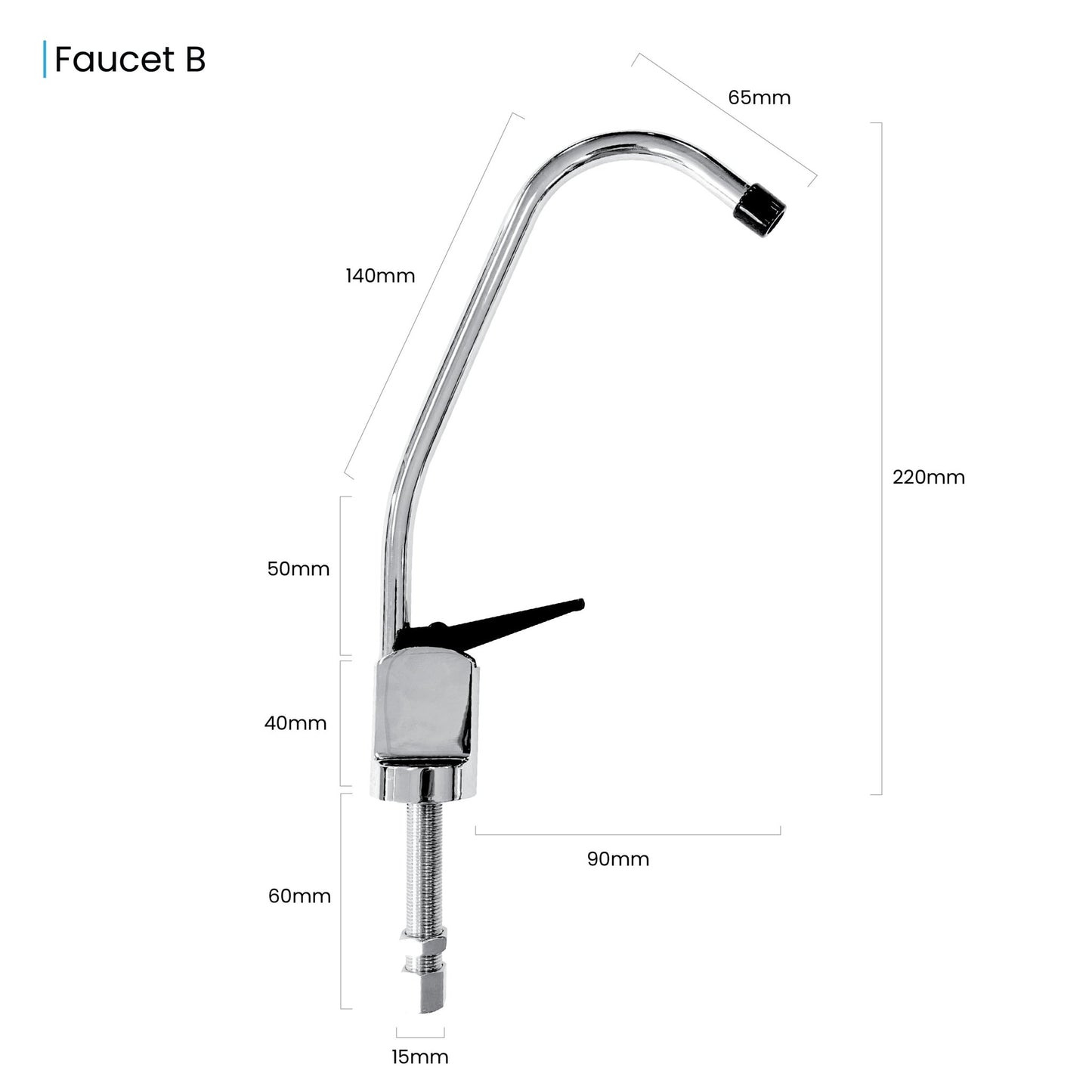 Faucet Water Filter Reverse Osmosis Faucet Tap With Black Lever - WATER FILTER DISTRIBUTORS