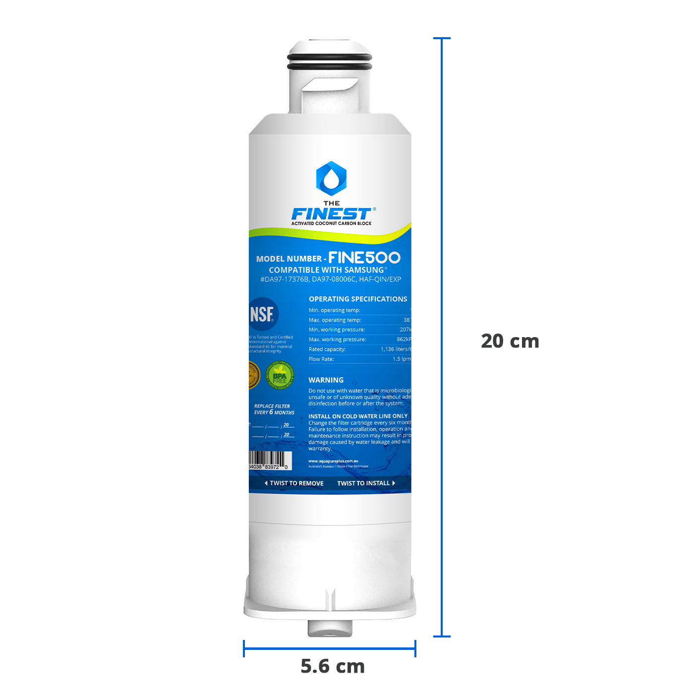 4x FINE500 DA97-17376B Samsung Compatible Replacement Water Filter