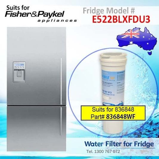 Fisher & Paykel E522BLXFDU3 Fridge Model 836848/13040210 Replacement Filter Part - WATER FILTER DISTRIBUTORS