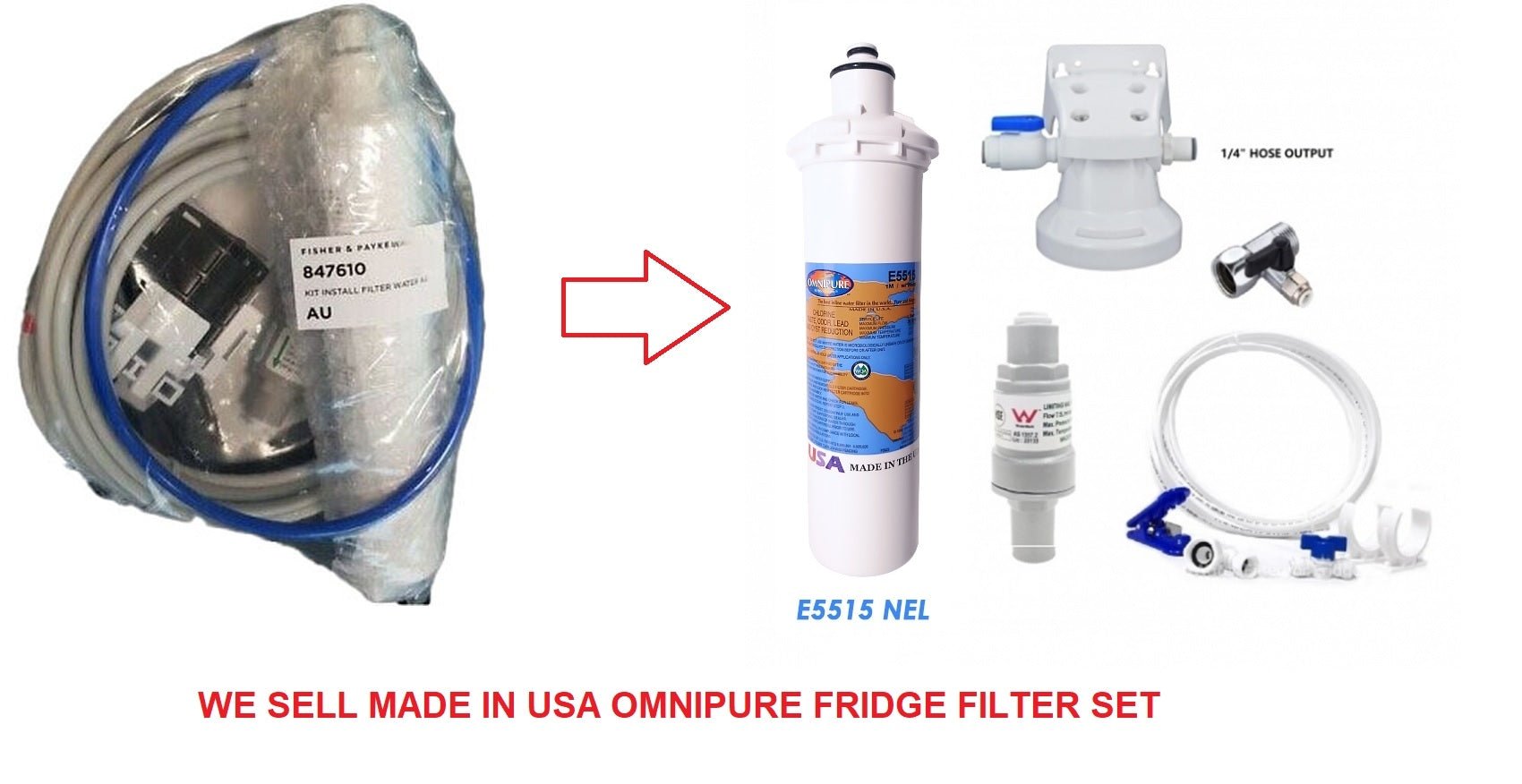 Fridge filter quick connection kit whole set A to Z replace 847610 - WATER FILTER DISTRIBUTORS