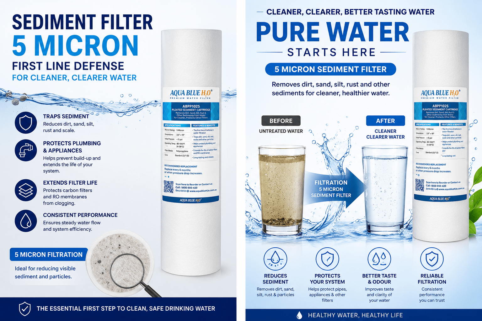 GAC Carbon Water Filter Replacement AB - GAC1025 with Polyspun Sediment Water Filter - WATER FILTER DISTRIBUTORS