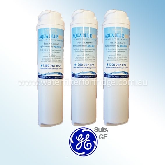GE RCA25RGBFSV Fridge Model Aqua Blue H2O MSWF Water Filter Compatible Replacement - WATER FILTER DISTRIBUTORS