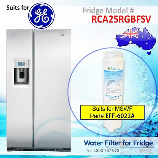 GE RCA25RGBFSV Fridge Model Aqua Blue H2O MSWF Water Filter Compatible Replacement - WATER FILTER DISTRIBUTORS