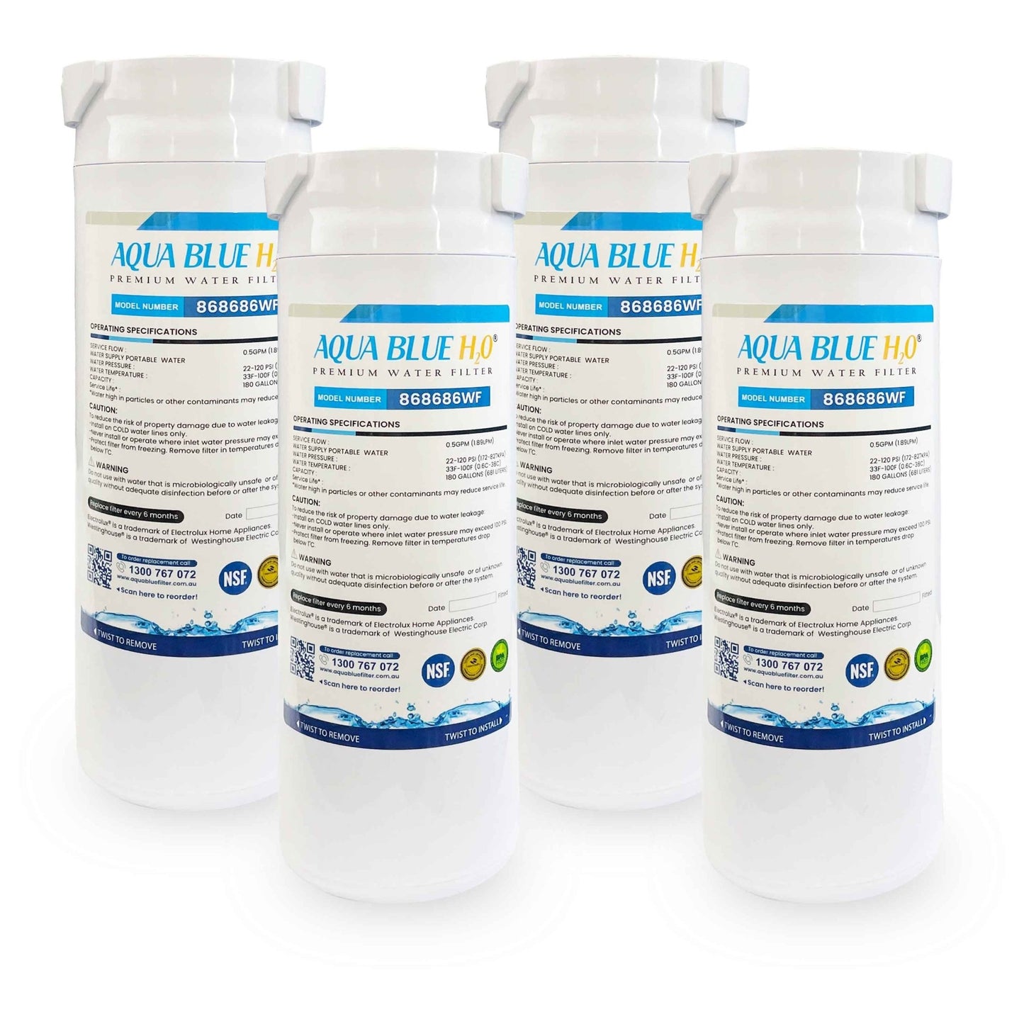 Haier Fridge Filter 868686 replacement by Premium Aqua Blue H20 - WATER FILTER DISTRIBUTORS