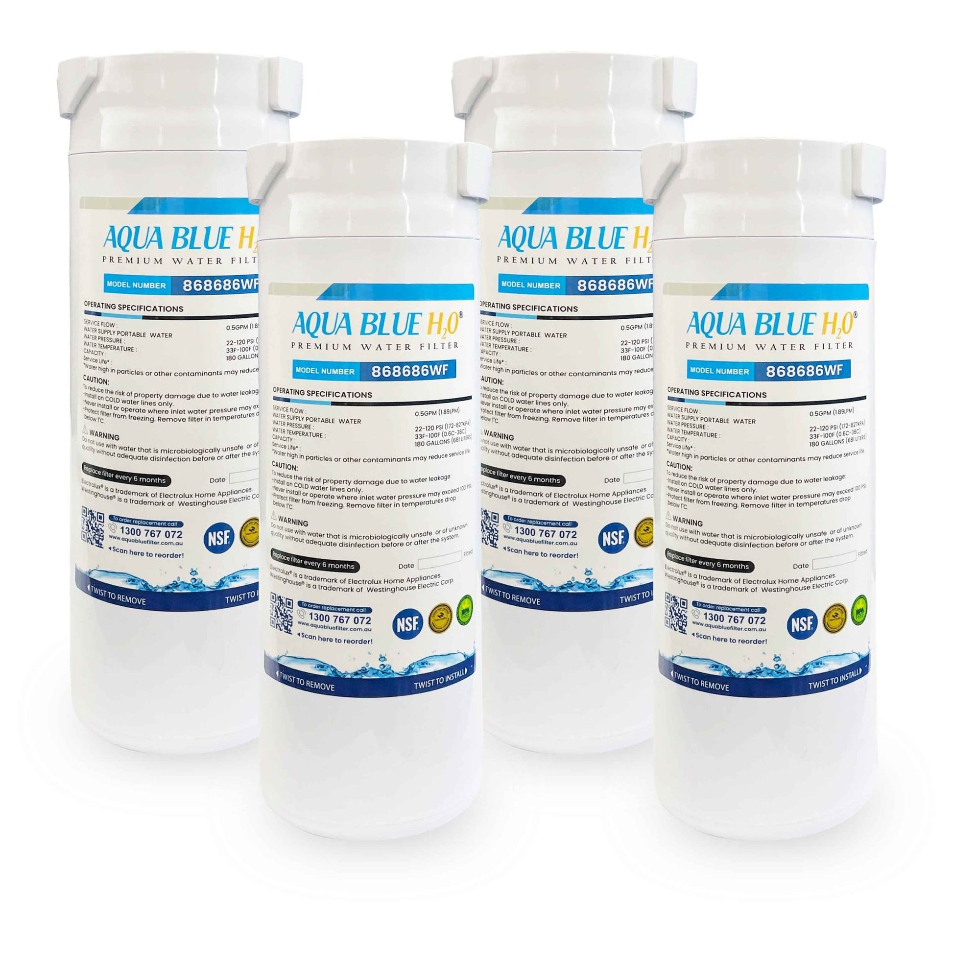 Haier Fridge Filter 868686 replacement by Premium Aqua Blue H20 - WATER FILTER DISTRIBUTORS