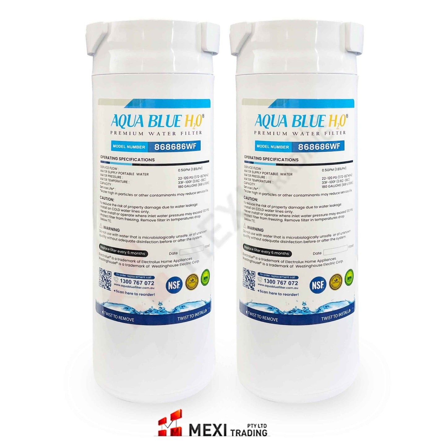 Haier Fridge Filter 868686 replacement by Premium Aqua Blue H20 - WATER FILTER DISTRIBUTORS
