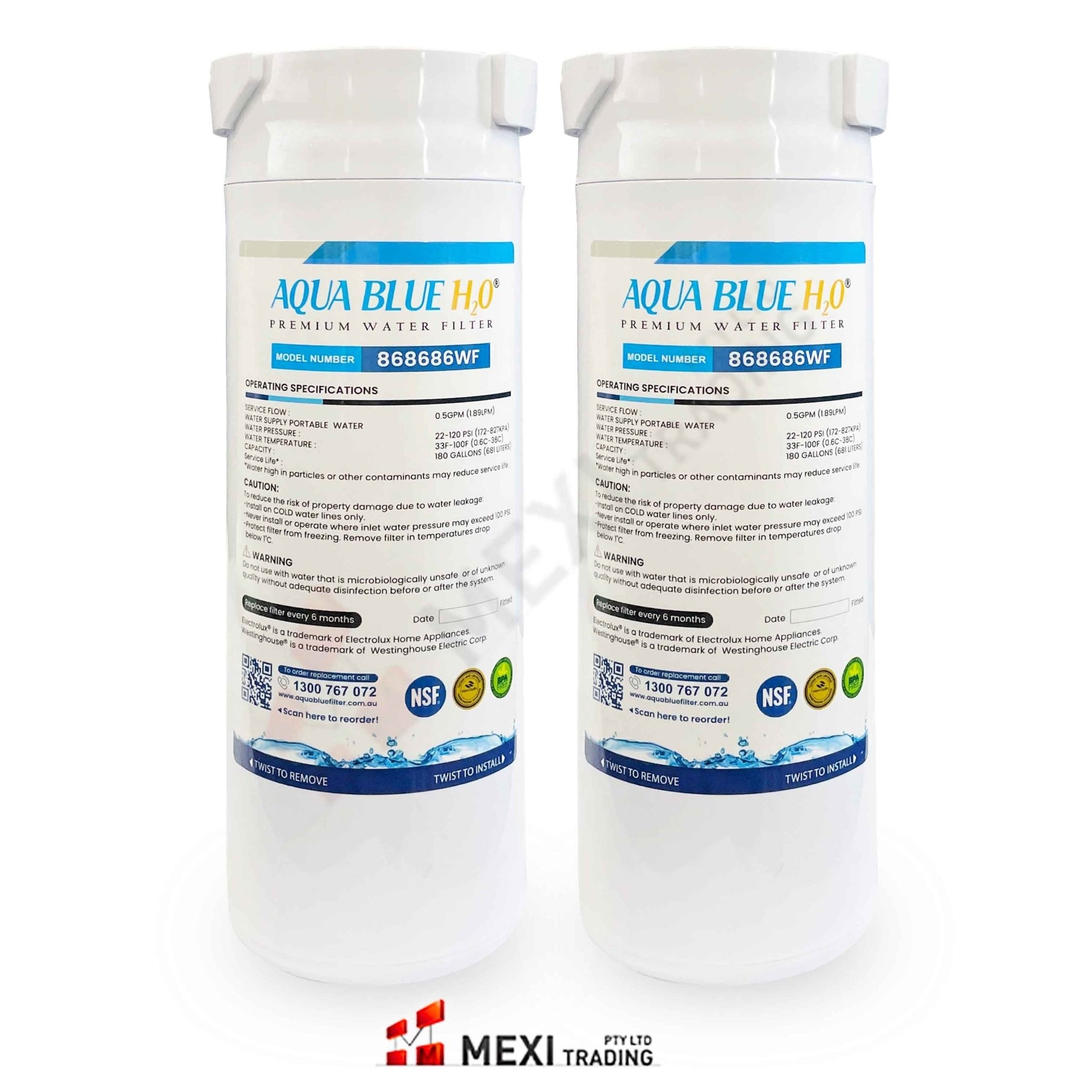 Haier Fridge Filter 868686 replacement by Premium Aqua Blue H20 - WATER FILTER DISTRIBUTORS
